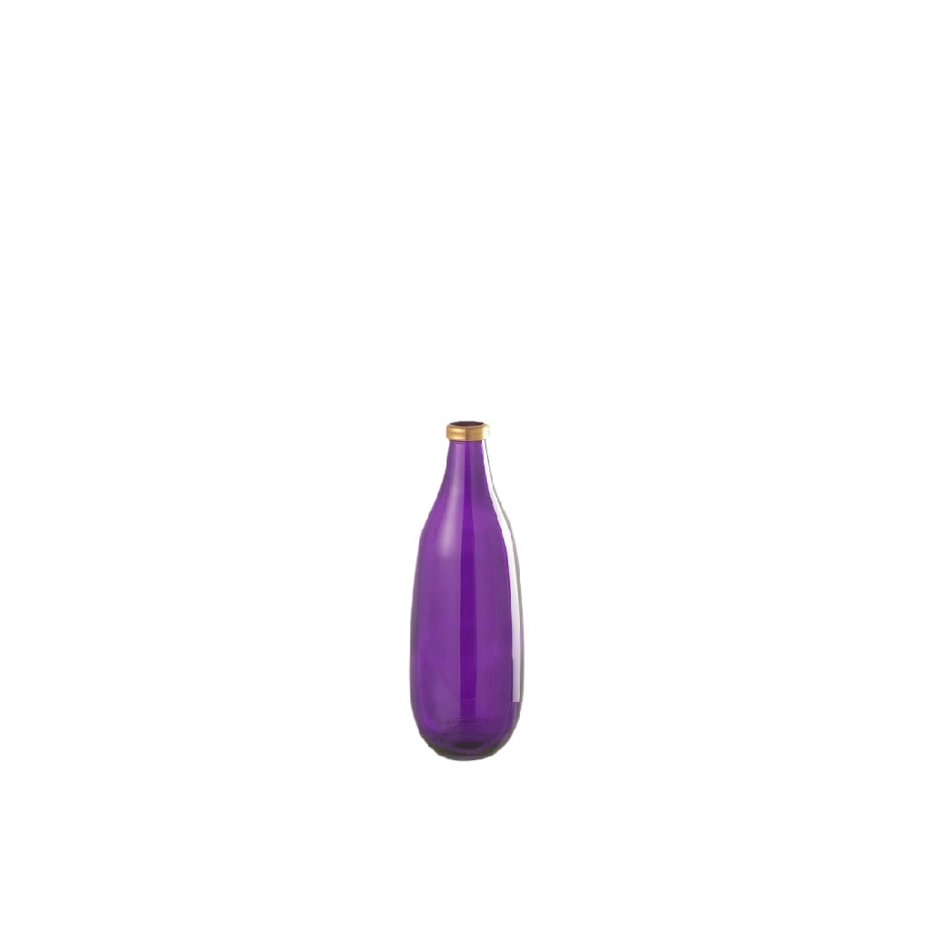 Elegant Purple Glass Vase with Golden Lid - Modern Home Décor Accent