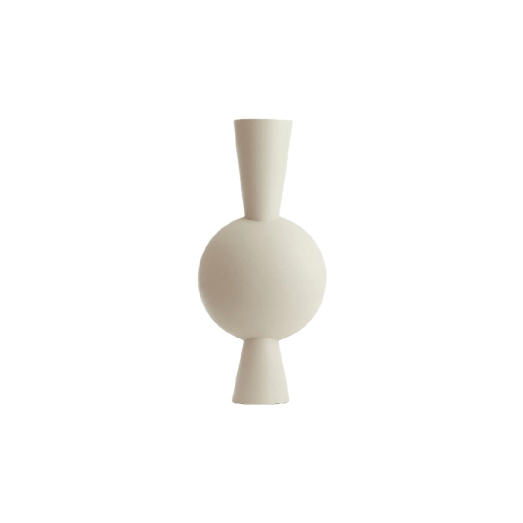 Modern Minimalist Ceramic Vase - White, Abstract Shape Decor