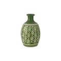 Eco-Friendly Green Floral Pattern Ceramic Vase