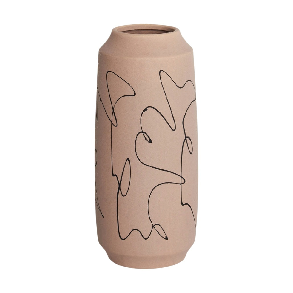 Minimalist Abstract Line Art Ceramic Vase