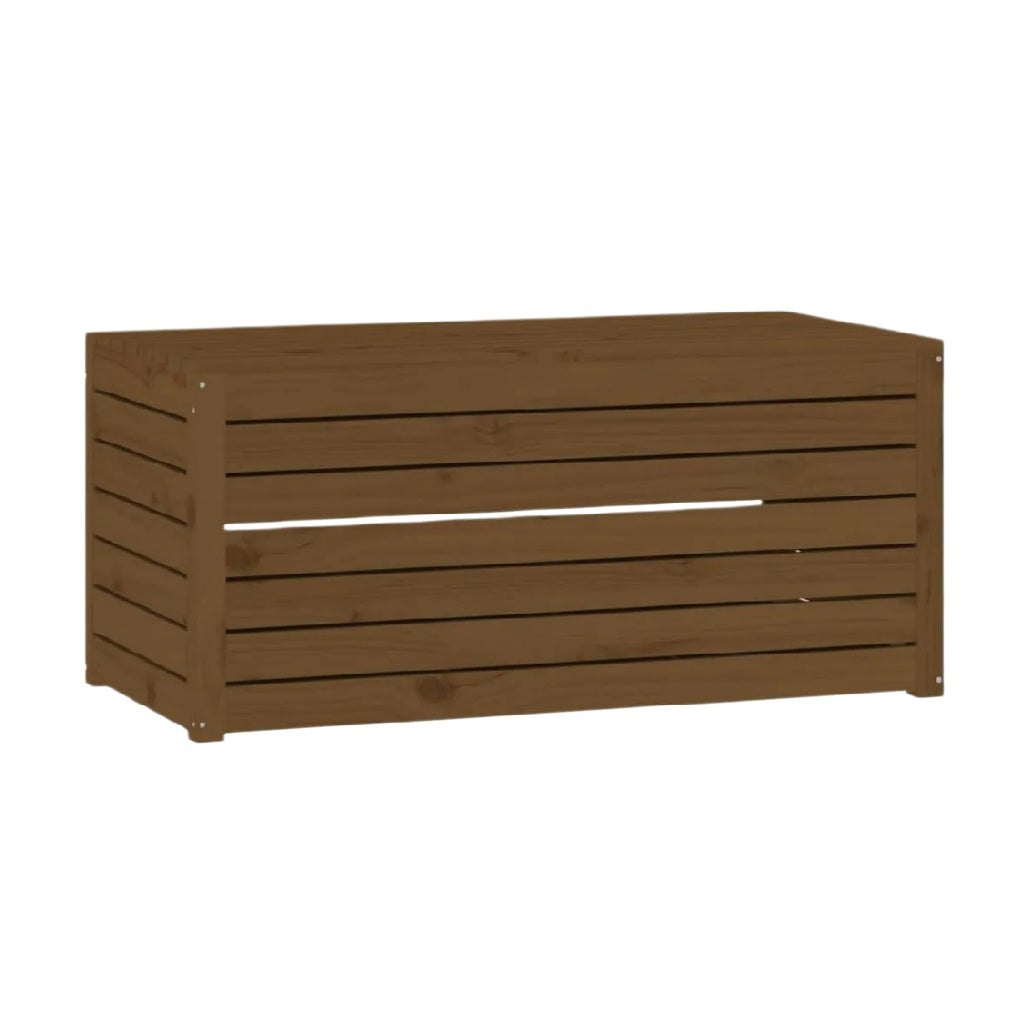 Stylish Wooden Storage Bench with Slatted Design - Versatile Outdoor Seating and Storage Solution