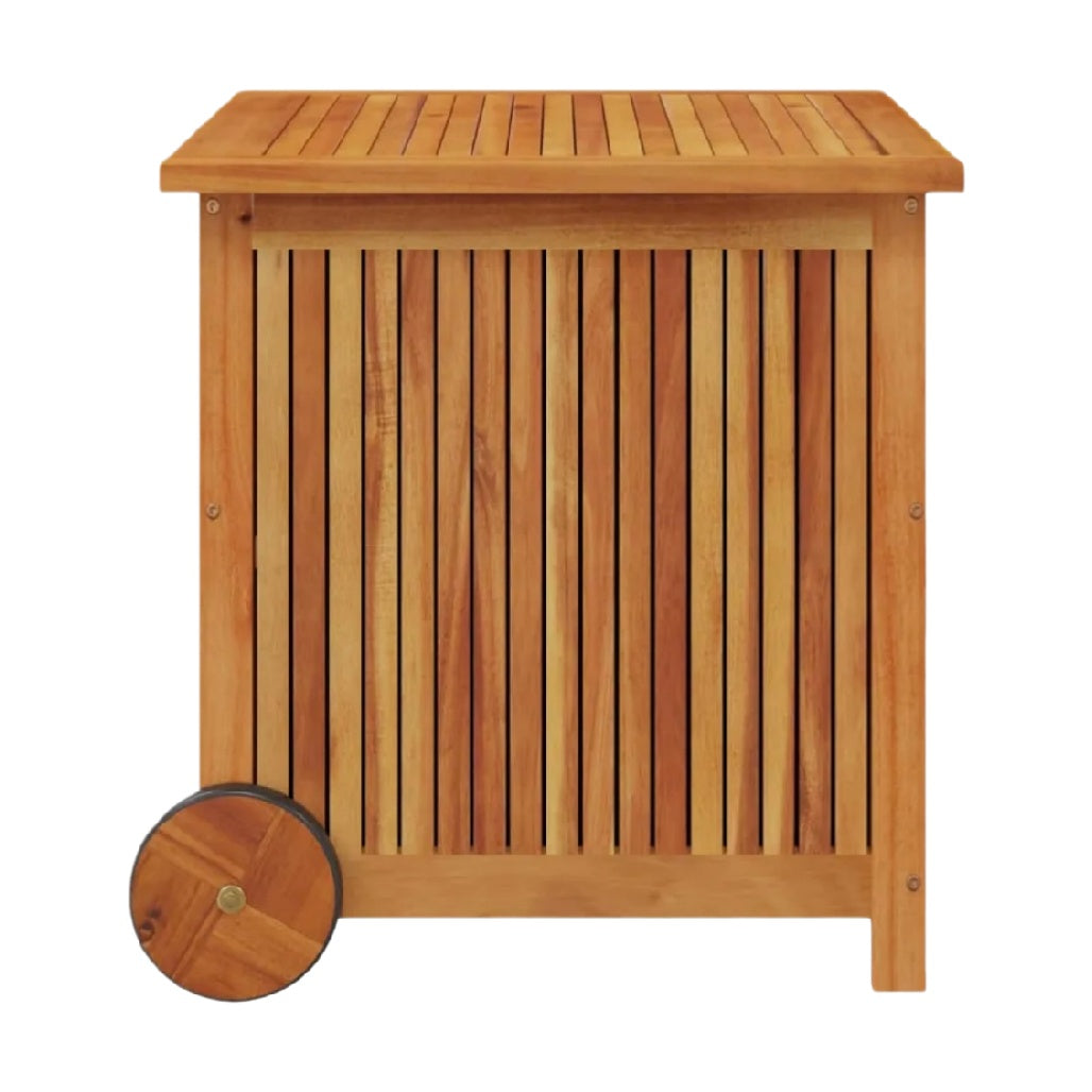 Outdoor Wooden Storage Cart with Wheels - Stylish and Functional Garden Organizer